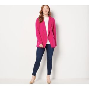 Susan Graver Women's Jacket Sz M LK Fusion Michelle Floral Chalk Pink A516647